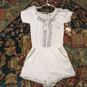 White Beaded Romper